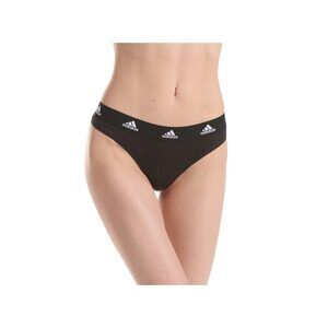 Adidas Women's Underwear Rib 2x2 Thong, Black, Small